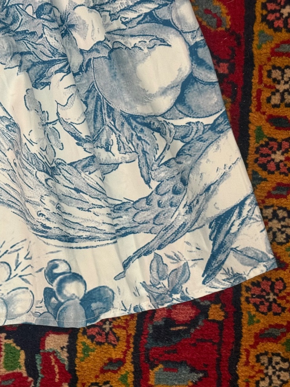 Dusty Blue Toile Puff Selkie Style Mini Dress - Medium - Picture 5 of 8